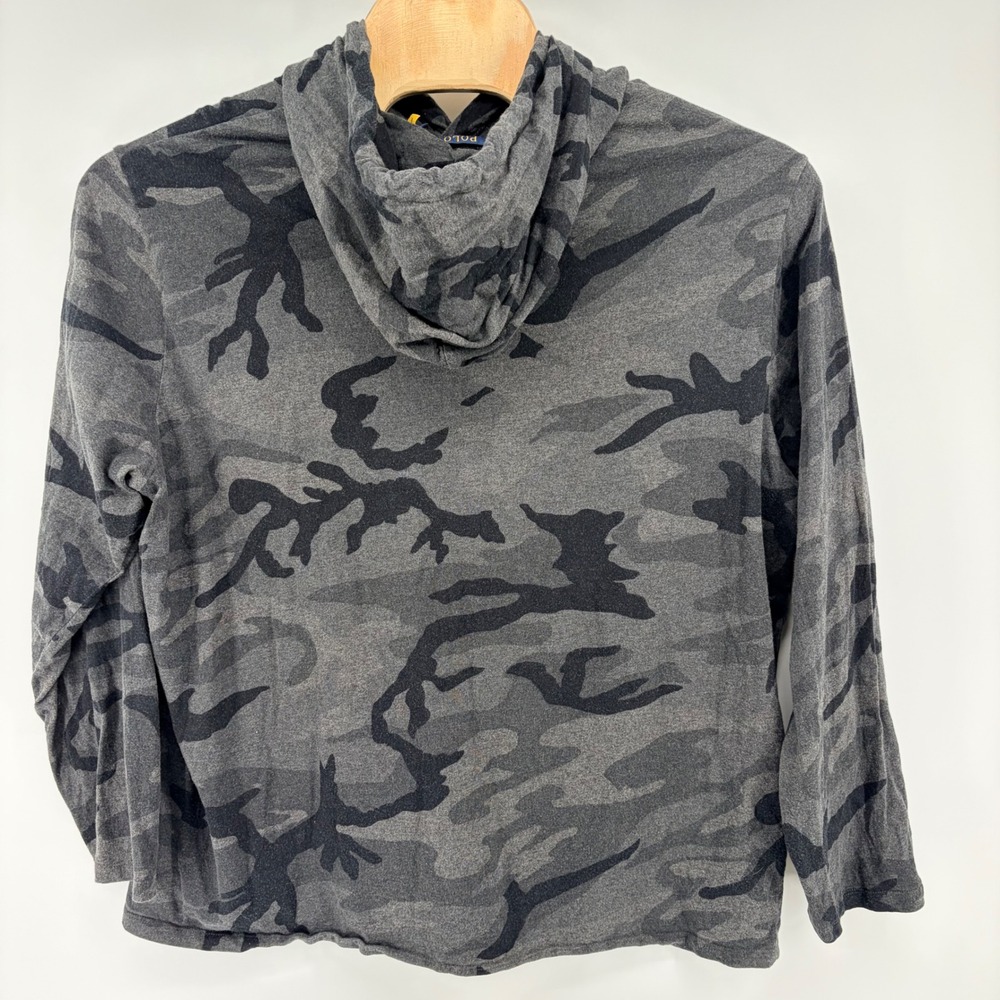Polo Ralph Lauren Men's Black Camo Pullover Lightweight Hoodie- Size 2XL Pony - Picture 3 of 6